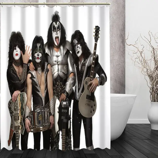 Hot Kiss Band Shower Curtain Polyester Fabric Printing Bathroom Waterproof With Hook Bath Gift Curtains Waterproofcustom Aliexpress Hot Kiss Band Shower Curtain