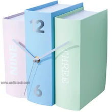 Office Book Clocks Three Design Color Desk Paper Book Desk Clocks In Three Nine Printed Books 2017 New Arrival