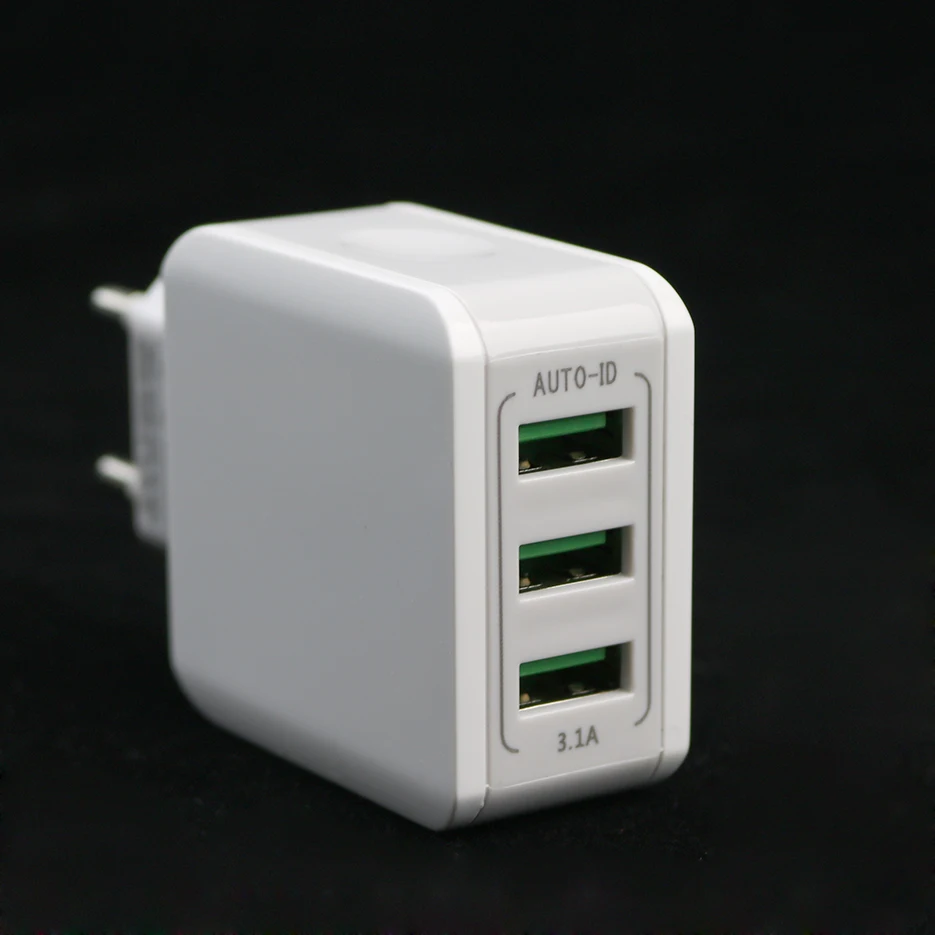 Зарядное устройство 5 V 1A/5 3.1A зарядное 3 USB EU многопортовый зарядный адаптер