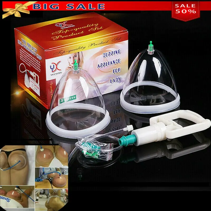 

2 pcs VamsLuna Breast & Buttocks Enhancement Pump Lifting Female Breast Enhancer Vacuum Suction Cupping Therapy