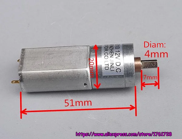 Совершенно новый 180 микро DC мотор редуктор 12V 100RPM углеродная щетка металлическая