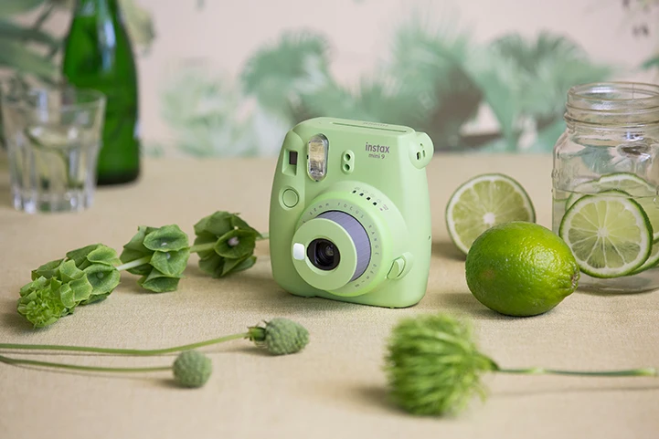 Зеленый лайм Fujifilm Instax Mini 9 Фотоаппарат моментальной печати+ 50 фотографии Fuji момент мини 8 белая рамка пленка+ 20 штук наклейки и ручка