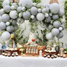 METABLE 100 pcs Matte Balloons Pack of Dark Gray and Gray Balloons, Party Balloons for Gray Party Gray Wedding Baby Shower 18 5 dark gray and light gray and white and transparent holographic rear projection film