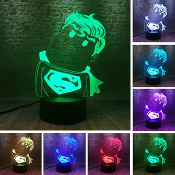 

DC Superman Legends Cool Hero Cartoon Lovely Cute Q Night Light LED 7 Colorful Change 3D RGB Table Lamp for Baby Creative Gifts