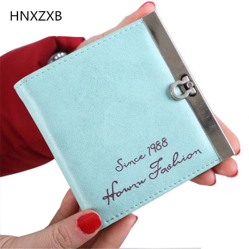 

High Quality PU Leather Wallets Women Lovely Letter Priting Zipper & Clasp Coin Pocket Short Purse Clutch Small Wallet Female