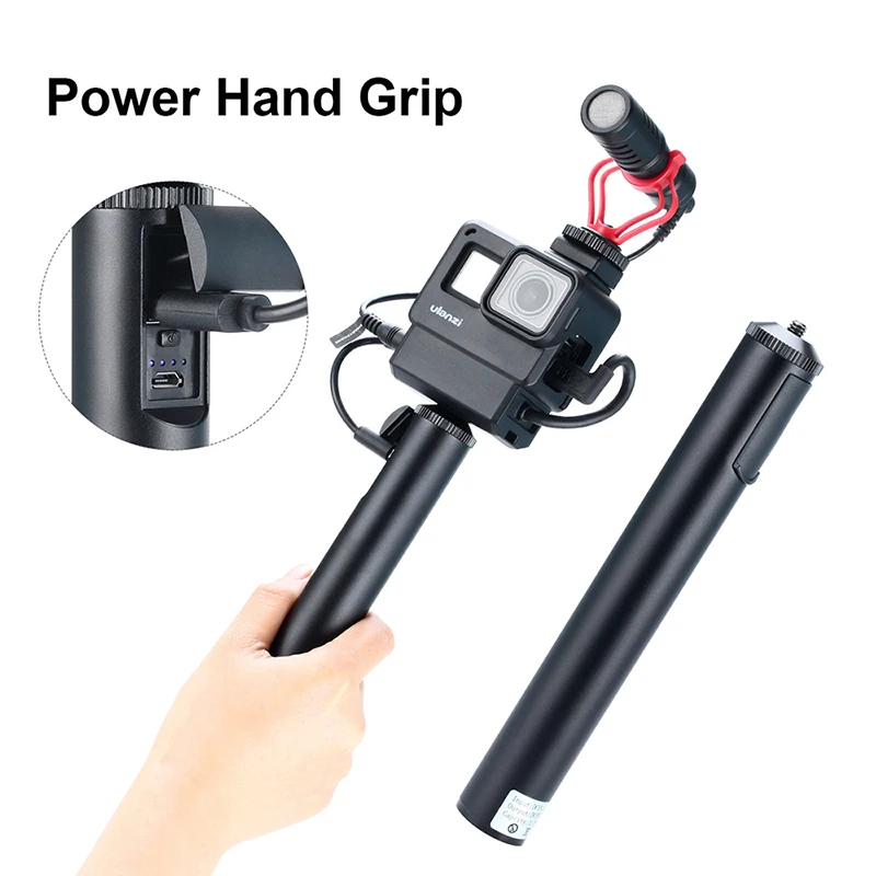 

5200mAh 2 in 1 Extend Pole Power Bank Stick Handle Grip for Osmo Pocket Gopro Hero 7 6 5 EKEN Sjcam Vlog Stick Grip