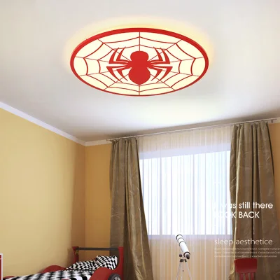 Человек-паук красного цвета современные светодиодные потолочные лампы deco chambre garcon avize с пультом дистанционного управления plafondlamp светильник для детской комнаты лампа