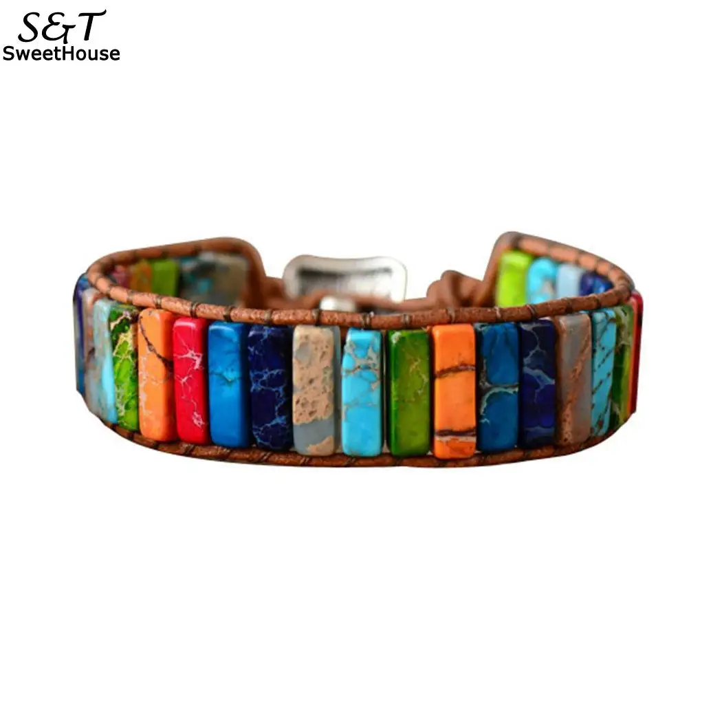 

Unisex Casual Geometric Shape Drawstring Closure Multicolor Artificial Stone Bracelet