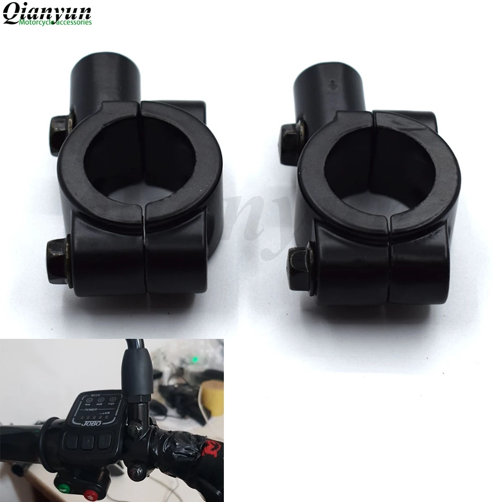 

Universal Motorcycle Black Chrome Handlebar Rearview Mirror Mount Adapter Holder Clamp For Yamaha Harley 8mm 10mm ATV