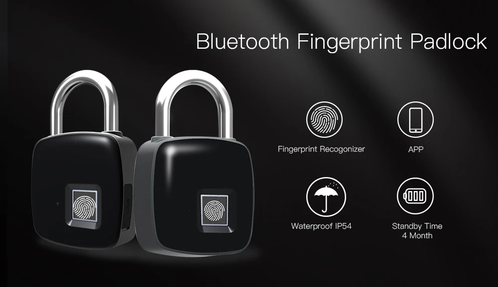 Anytek Smart Keyless замок отпечатков пальцев и приложение разблокировка USB Перезаряжаемый доступ Противоугонный замок безопасности дверь Багаж