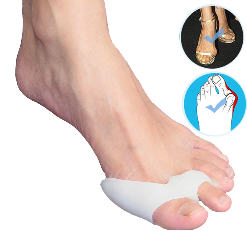 4Pcs=2Pair Toe Separator Hallux Valgus Bunion Corrector Bone Thumb Straightener Metatarsal Pads for Feet Pain Relief Foot Care