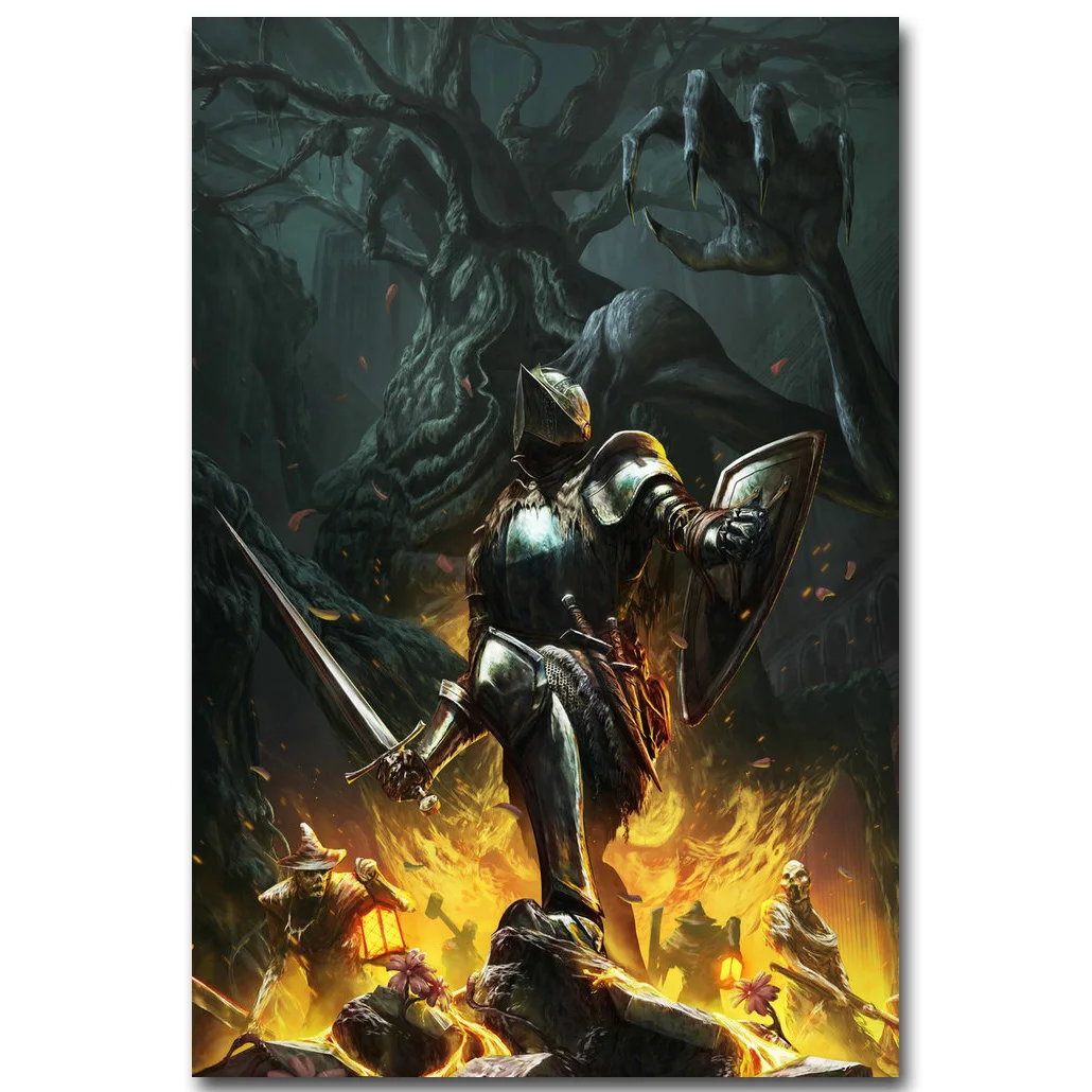 Dark Souls 3 Книги по искусству шелк Ткань плакат печать 13x20 24x36 дюймов Горячие игру картинку для Гостиная стены украшения подарок 054