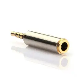 Золото 2.5 мм штекер 3.5 мм Женский стерео аудио адаптер для наушников Jack