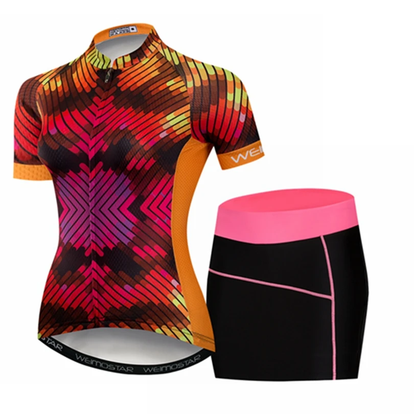 Женские велосипедные Джерси с гелевой подкладкой, велосипедные шорты, комплект MTB Ropa Ciclismo, летняя одежда для велоспорта, велосипедная юбка, розовая Ropa Ciclismo
