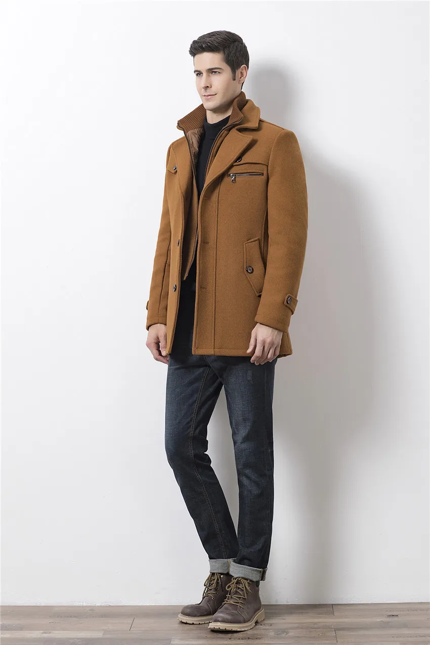 2018 Новая зимняя обувь, шерстяные стельки зауженное пальто впору куртки модная верхняя одежда; теплый человек повседневная куртка пальто