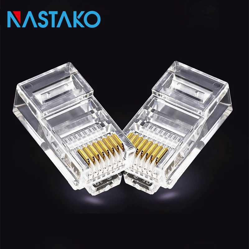 NASTAKO 8Pin CAT5 CAT5e RJ45 разъем модульный UTP кабель вилки 8P8C сеть Ethernet Кристальный
