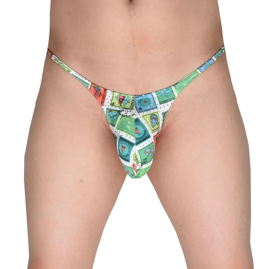 

Sexy Men Cheeky Briefs Underwear Big Pouch String Micro Bikini Pants