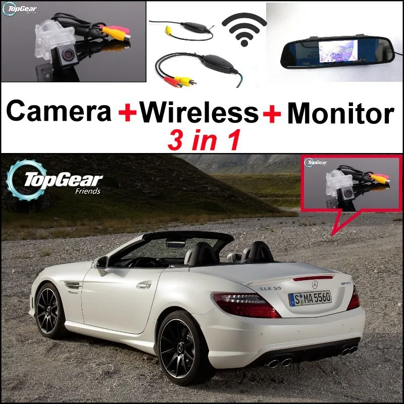 Для Mercedes Benz SLK MB R172 3в1 специальная WiFi камера+ беспроводной приемник+ зеркальный экран заднего вида резервная система парковки