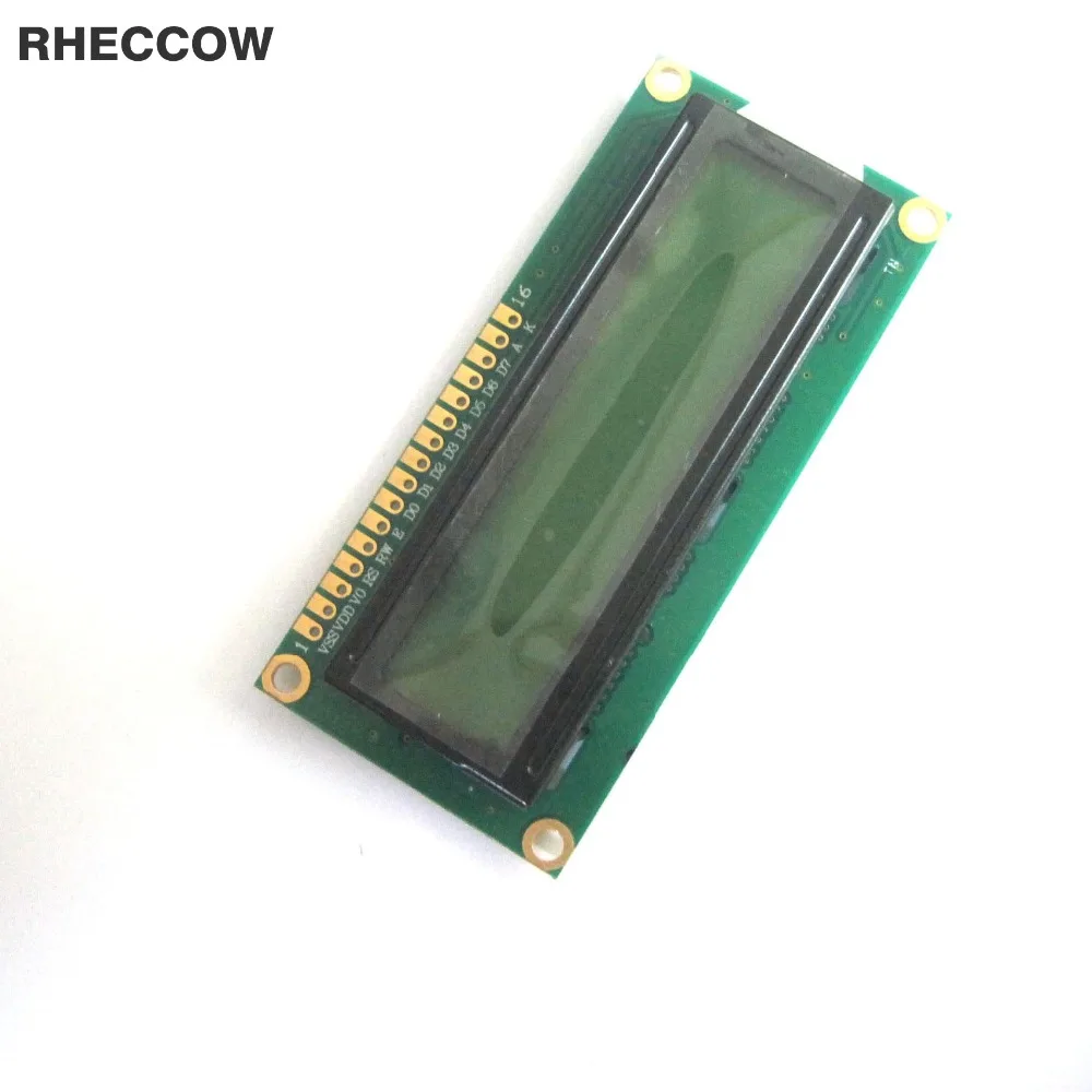 

RHECCOW 3.3v Character LCD Module Display LCM 1602 162 16X2 yellow green blacklight black character