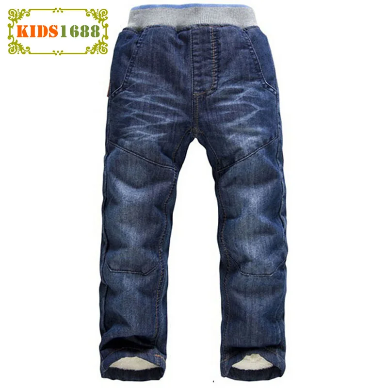 3-7T Fashion Children Pants Winter Warm Cashmere Boys Jeans Straight Casual Trousers Baby Boy Winter Trousers Top Quality ninos