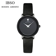 Hot Luxury Brand IBSO Orologio Donna Moda A Prueba de agua Reloj de Señoras Reloj de pulsera de Reloj de Mujer de Cuarzo de Cuero Ocasional de Las Mujeres