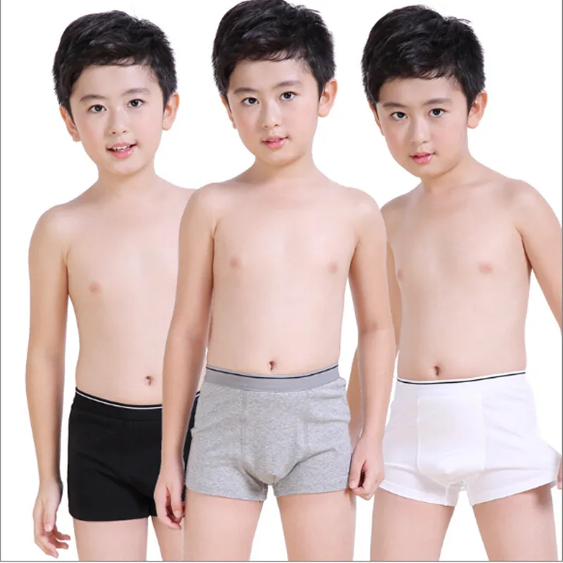 

3Pcs/Lot 2-16Y Boys Boxers Underwears Panties High Quality Cotton Kids Boxers Shorts Teenagers Briefs Solid Color Boy Panties