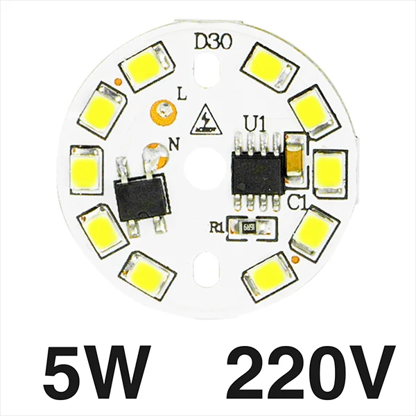 Умный IC светодиодный SMD чип 3 Вт 5 Вт 7 Вт 9 Вт 12 Вт 15 Вт SMD2835 светодиодный светильник AC220V холодный белый теплый белый DIY светодиодный прожектор - Испускаемый цвет: 5W 220V