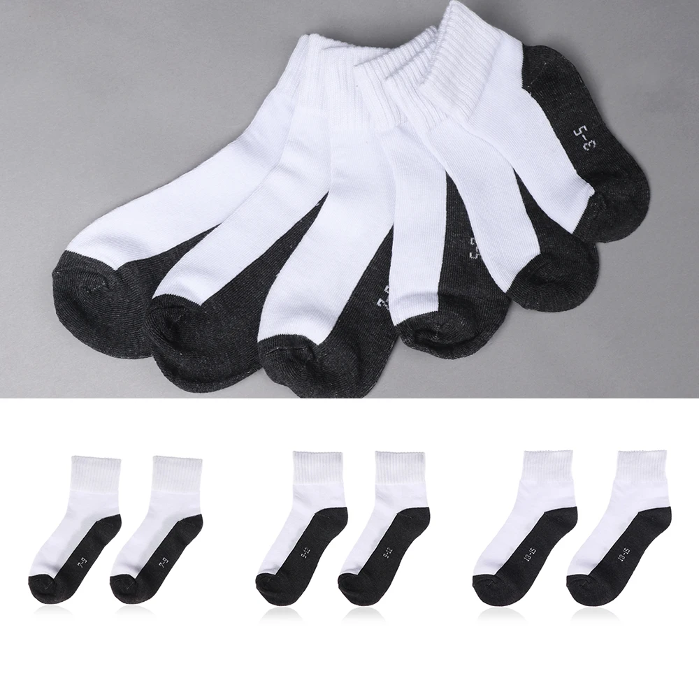 6SIZE White Black Color Comfortable Cotton Sport Casual Socks Winter