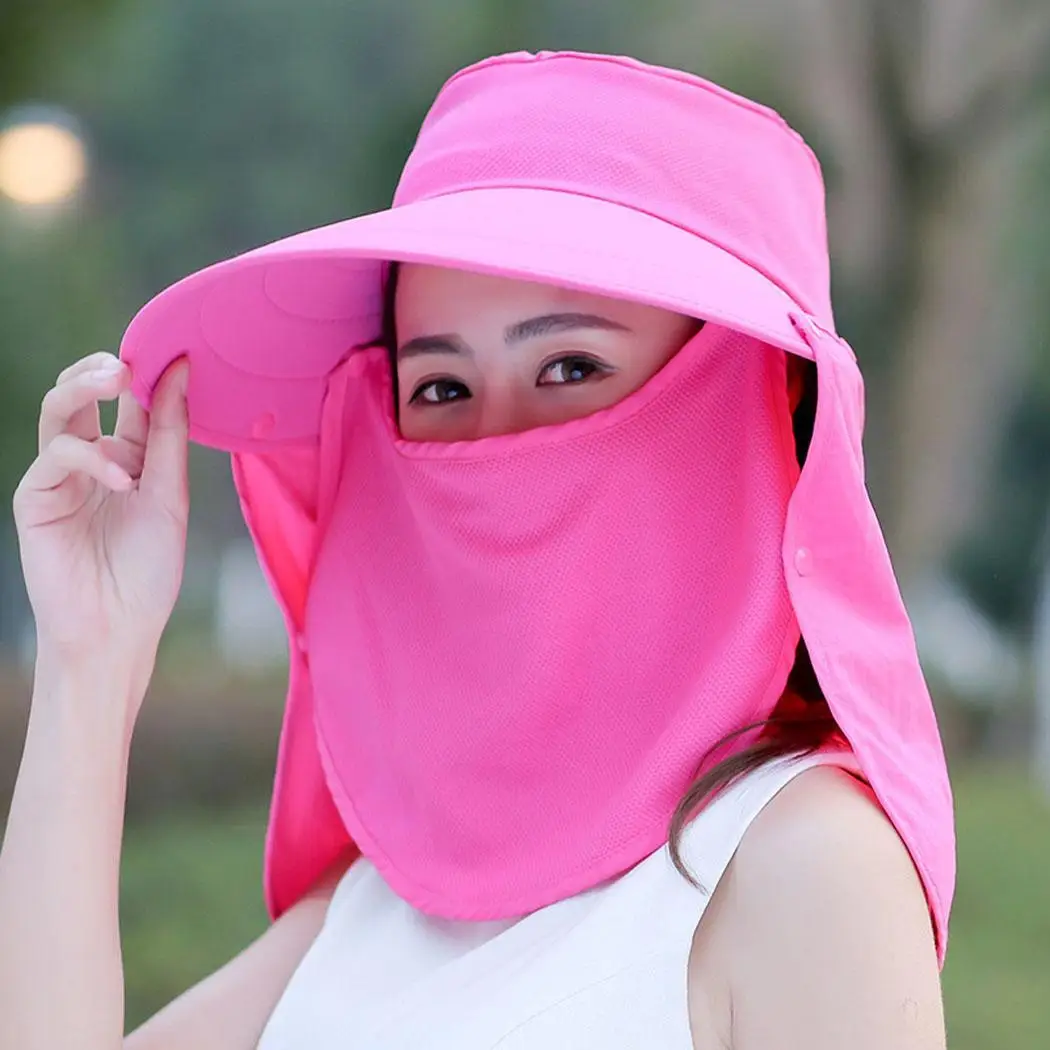 rose red Женские солнцезащитные козырьки с лицевой горловиной, повседневные модные, с защитой от ультрафиолетовых лучей, однотонные, пляжная шляпа, лето/весна/лето - Цвет: rose red