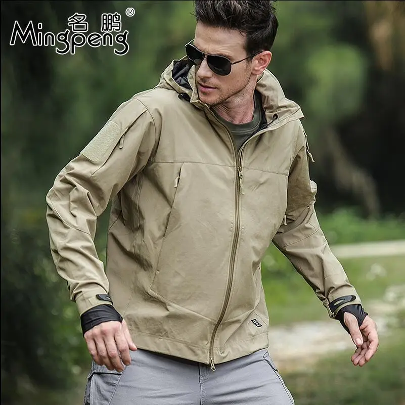 Veste militaire tactique imperméable à capuche pour homme, manteau  coupe-vent à coque souple, printemps automne - AliExpress