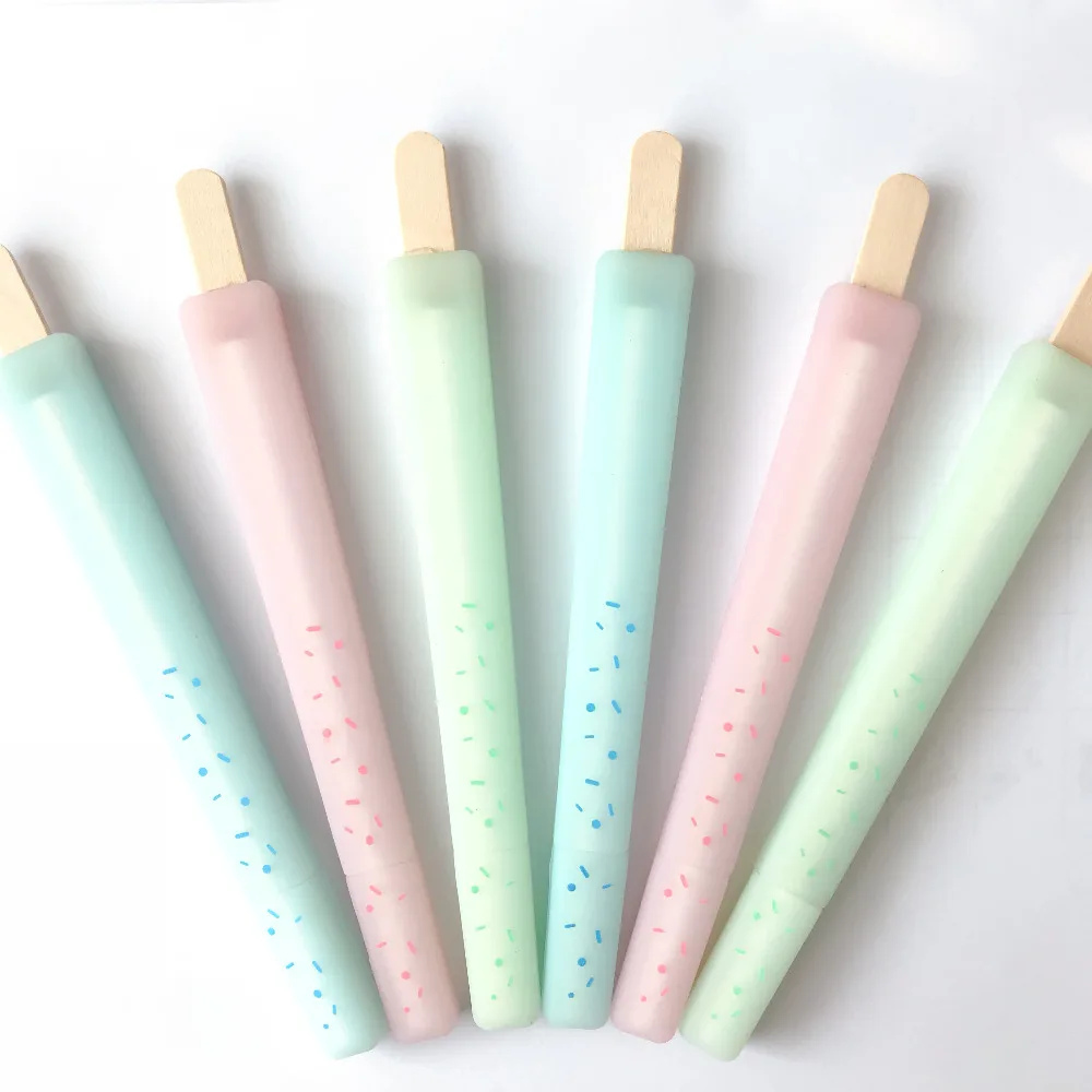 

Fresh Ice Pop Silicone Gel Pen Rollerball Pen School Office Supply Student Stationery Writing Signing Tool Black Ink 0.5mm