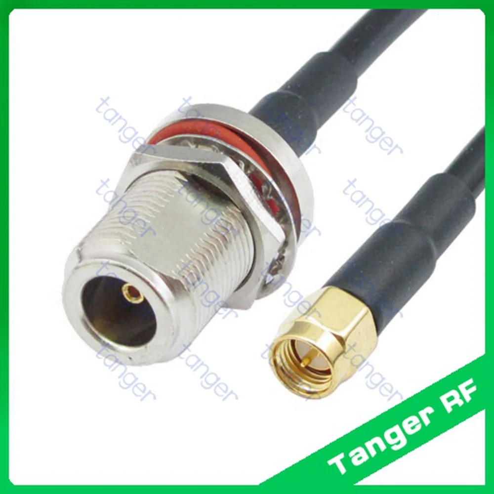 

Hot sale Tanger N female jack waterproof with nut to SMA male plug RF RG58 Pigtail Jumper Coaxial Cable 3feet 100cm High Quality