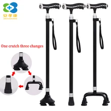 ANXIAOKANG Adjustable T handle Black Walking Sticks Aluminum Alloy Trekking Hiking Poles For Men Women Disabled And Elderly