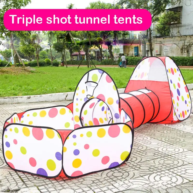 Baby Playpen Tent Tunnel Baby Kids Play House Pool-Tube-Teepee 3pc Pop-up Play Tent Children Tunnel tunnel