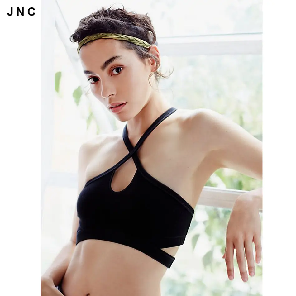 halter neck sports bra