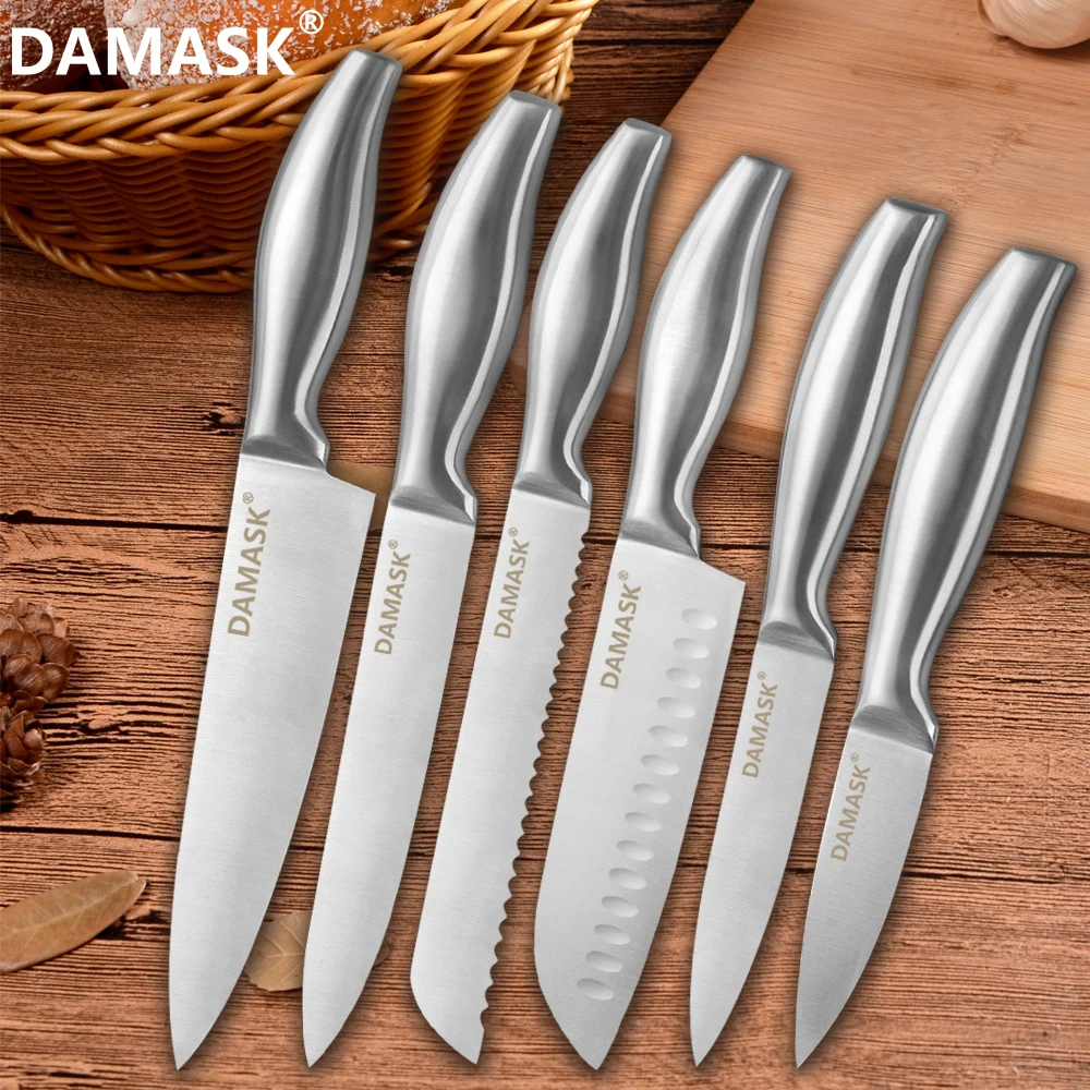 

DAMASK Cooking Chef Knives Sets Japanese Knife Non-Stick Fruit Vegetable Bread Cutter Knife Sharp Kitchen Knves Set Accessories