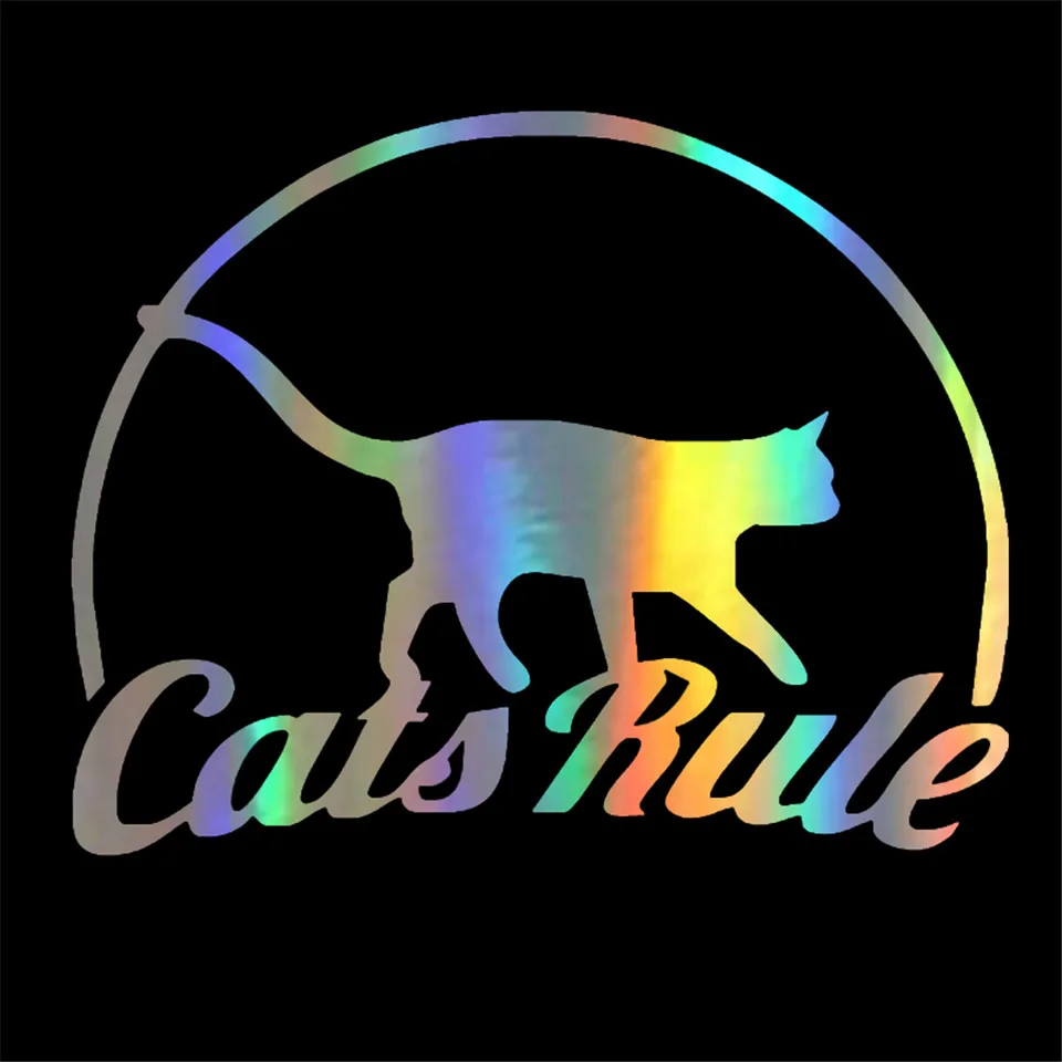 BlackSilverLaser 1411CM Pet CATS RULE Cat Fun Car Sticker Decal Waterproof Car Styling Motorcycle Accessorie (3)