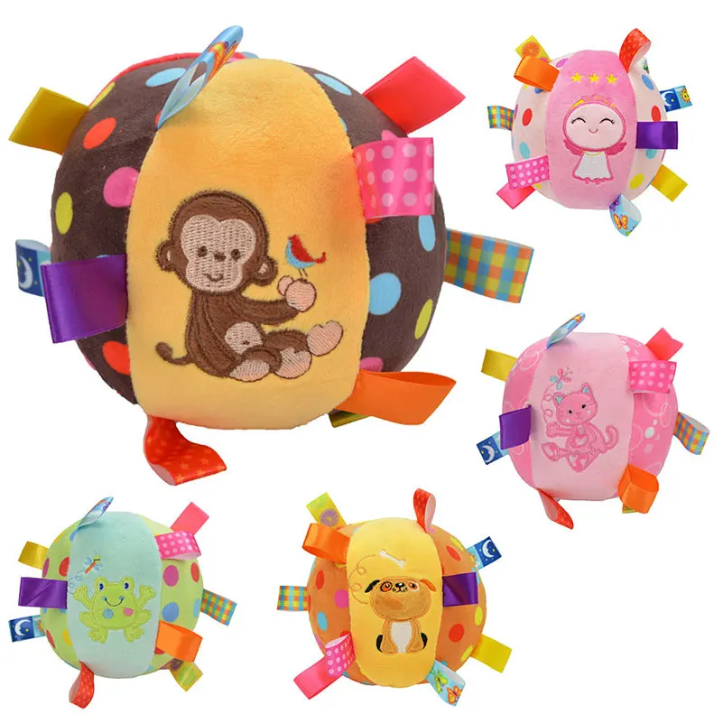 

Baby plush Appease Cute Round Ball Toy Soft Hand Grasp lovely Animals Funny Educational Learning infant Safety Cotton Material