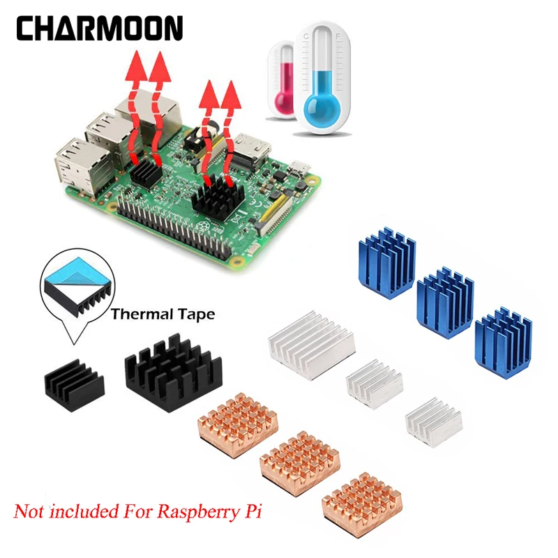 Для детской лампы + плюс радиатор из меди и алюминия охладитель для Raspberry Pi 3 B +/3