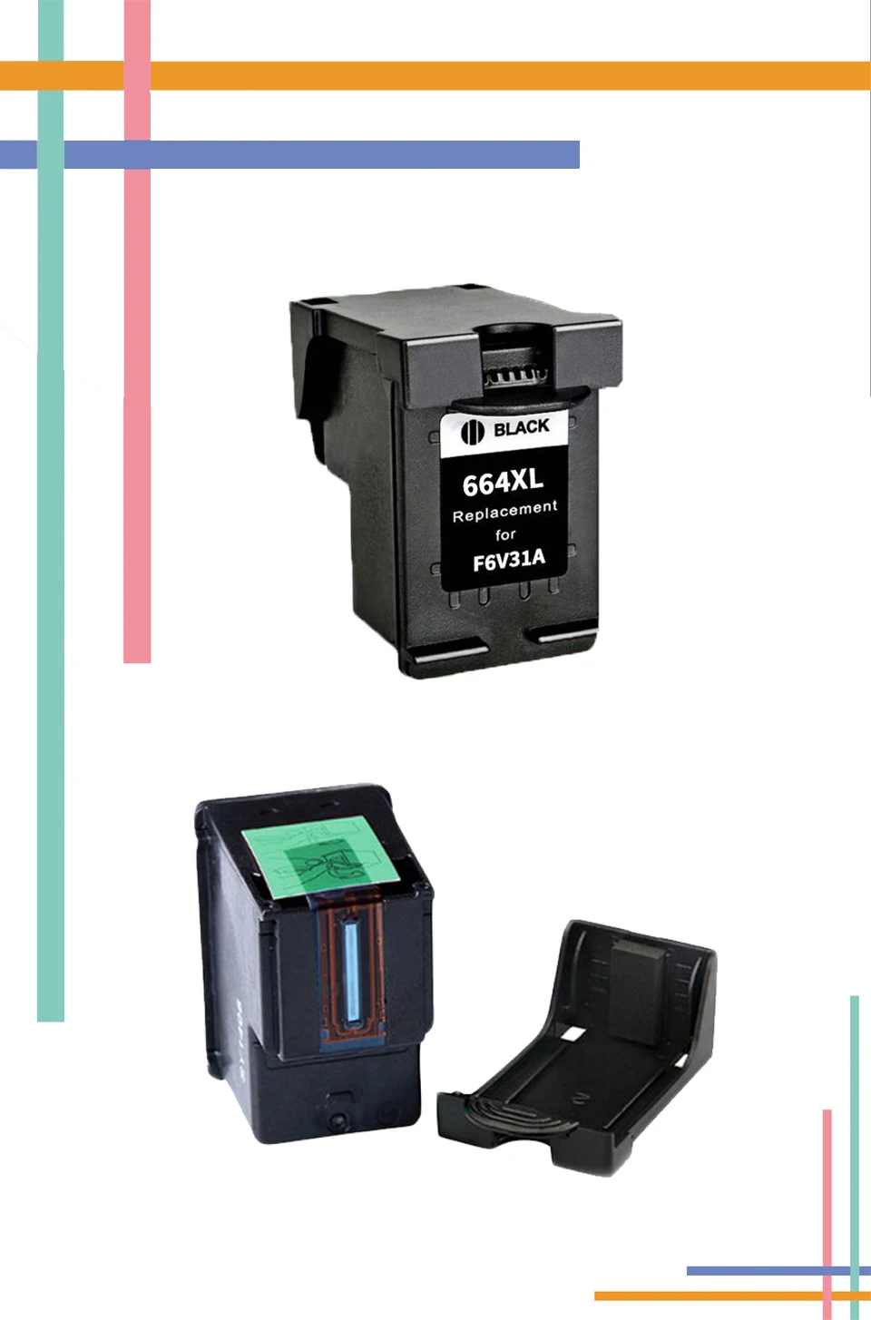 for HP664 Black compatible cartridge