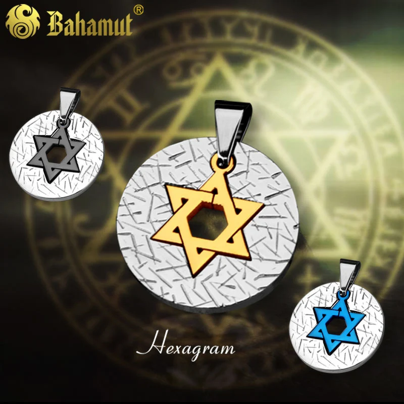 

Mogen David Star Necklace Shield of David Magic Hexagram Necklace Pendant Titanium Steel Gift Jewelry for Boyfriend Students