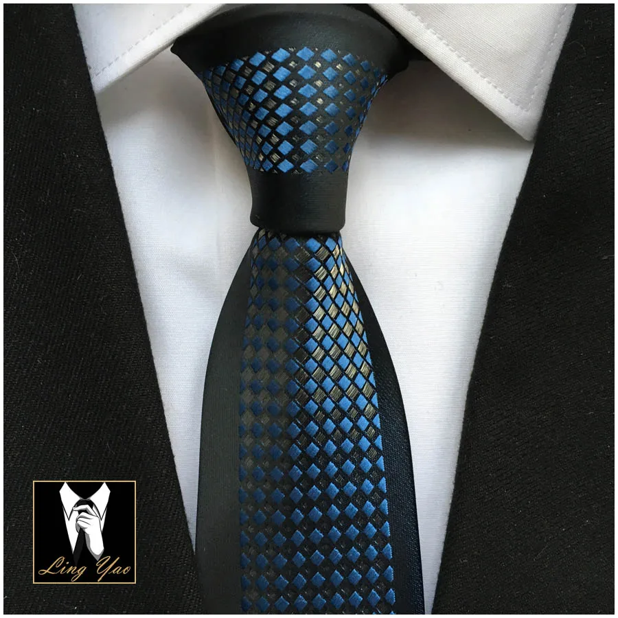 

TOP luxury skinny tie NEW designers novelty necktie silver with black dots & stripes high quality woven