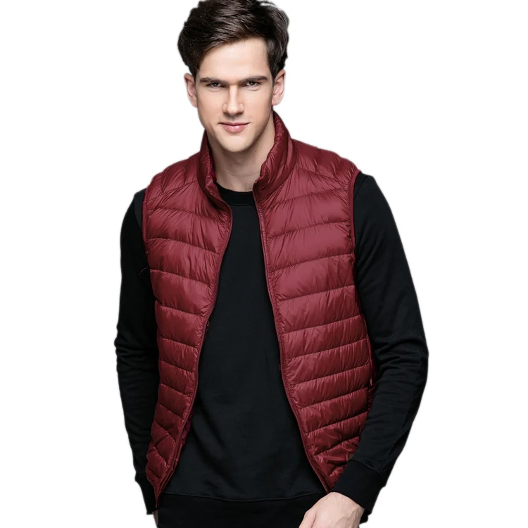 Acheter Printemps homme duvet de canard gilet Ultra léger vestes hommes mode vêtements d extérieur sans manches manteau automne hiver manteau