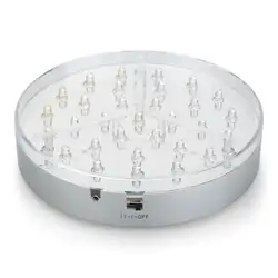 Партия Декор E-LUMINATOR 6 дюймов SLEEK серебряной отделкой 31 белый светодиод база свадебный фон под ваза свет