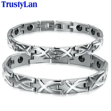 TrustyLan 10 мм широкая нержавеющая сталь мужские ювелирные изделия браслеты аксессуары для здоровья магнитные браслеты и браслеты для Женская повязка