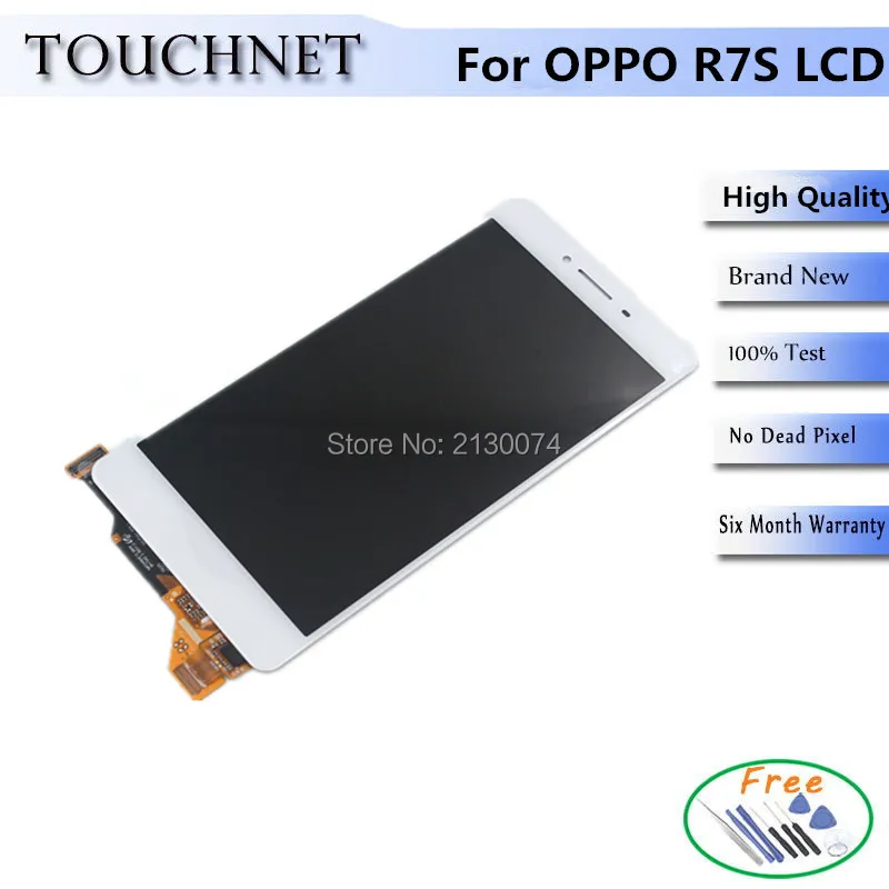 

50Pcs/Lot High Quality LCD Replacement +Touch Screen Digitizer Assembly+Tool Free For OPPO R7S Cellphone