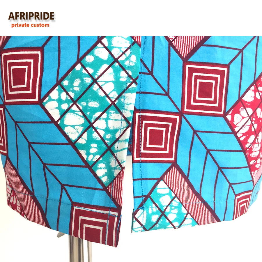2019 fashion style african dress for women sexy U-neck short sleeve knee-length casual women cotton dress ankara print A722511