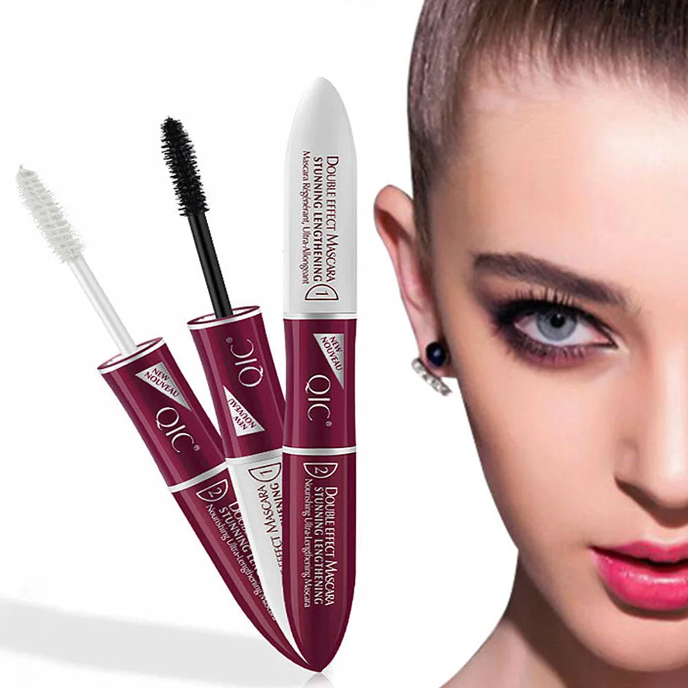 

OSHIONER 2 in 1 4D Silk Fiber Lash Mascara Black Mascara Waterproof Silk Fiber Volume Double Lengthening Curling Eye Mascara