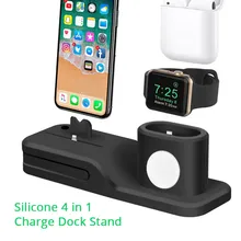 4 в 1 зарядная док-станция для Apple Watch Series 3 2 1 38 мм 42 мм зарядная подставка Док-станция для airpods iPhone X 8 8 плюс 7