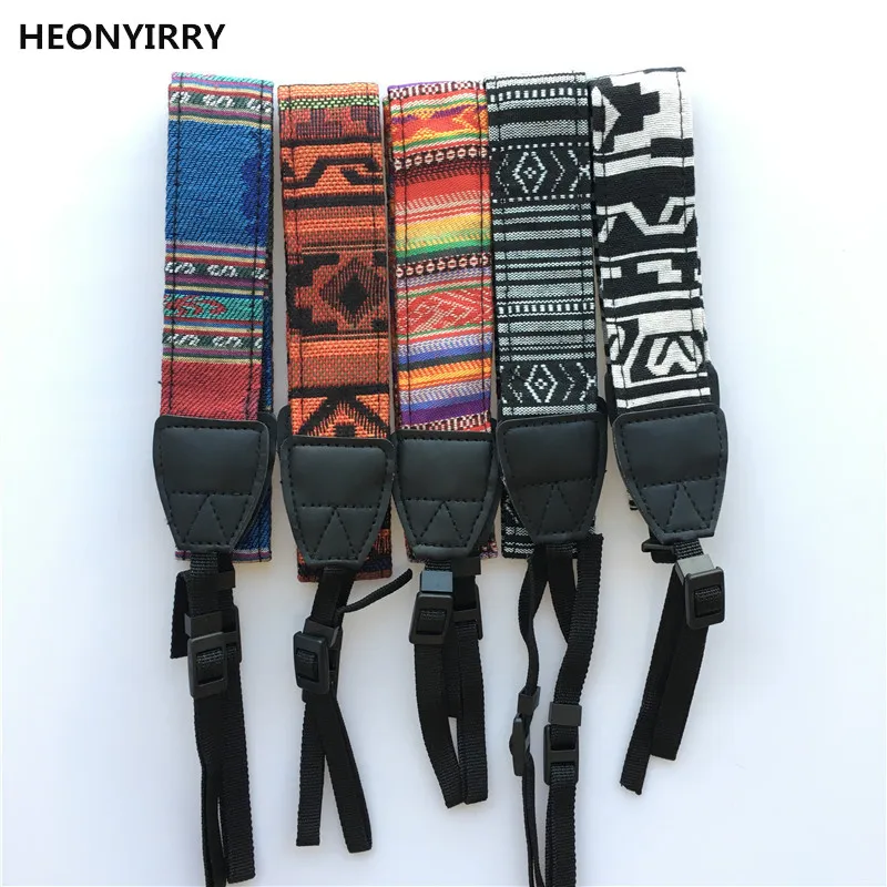 

3 in 1 Camera Strap Vintage Hippie Style Canvas Shoulder Neck Durable Cotton for Nikon Pentax Sony Canon DSLR Camera HEONYIRRY